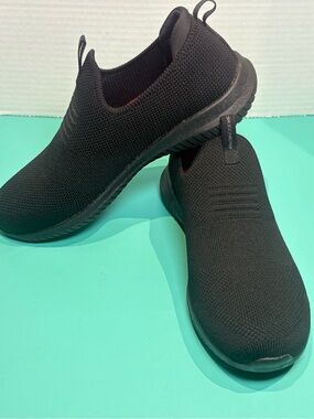 Skechers Womens Work Ultra Flex Slip Resistant Slip On Shoes Black Size 6.5
